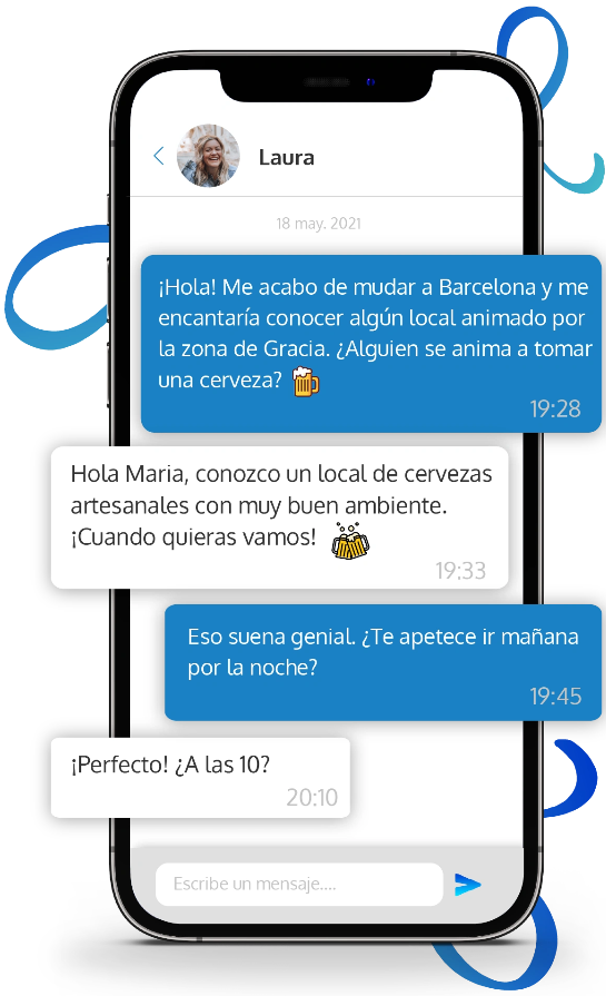 Pantalla de chat de Hoa para empezar a hablar